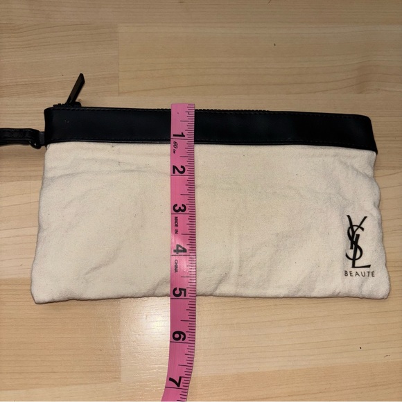 YSL Cosmetic Clutch White and Black Canvas Classic Designer GWP - Picture 6 of 6